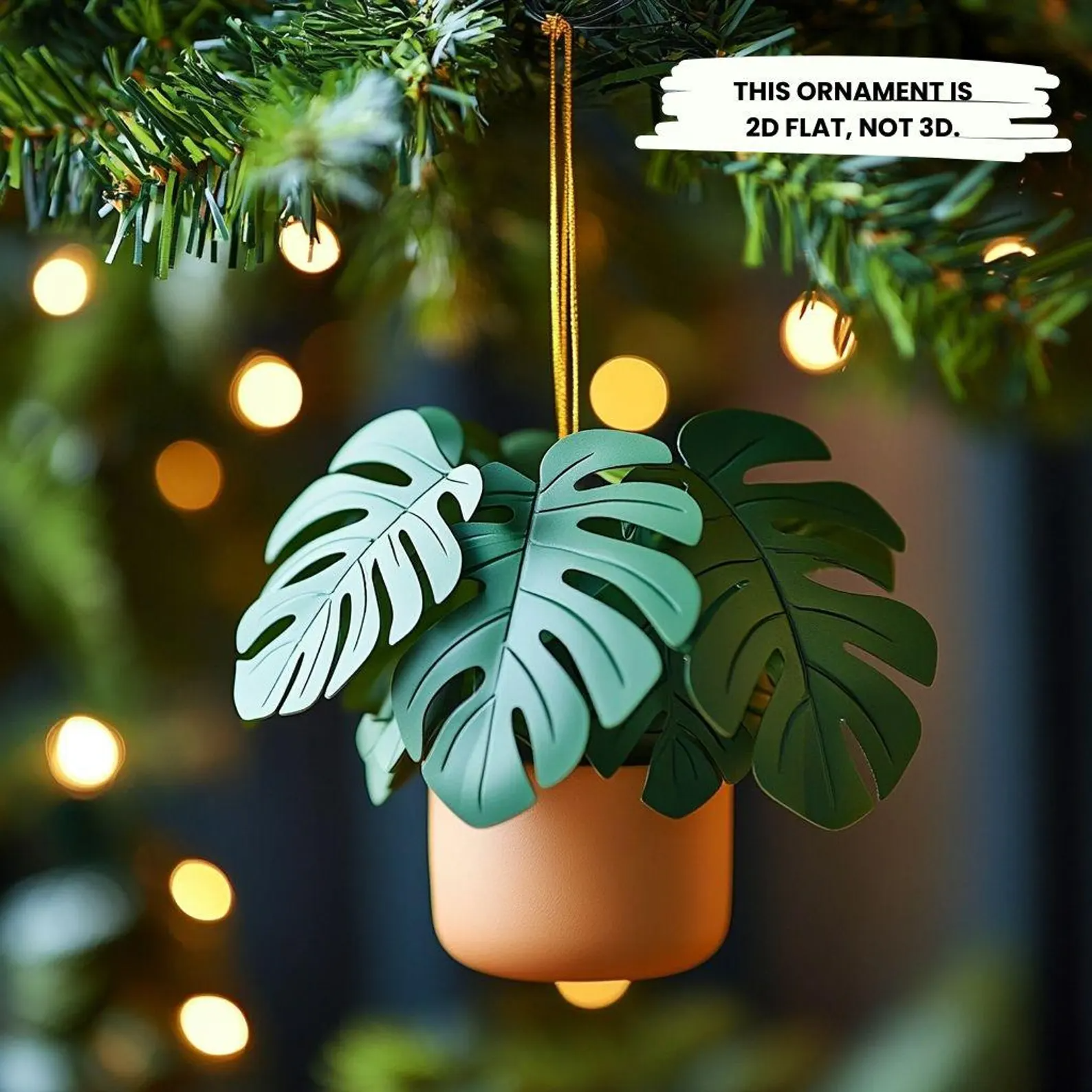 Monstera Leaf Plant Acrylic Ornament, Houseplant Christmas Nature Decor, Tropical Decor, Gift For Plant Lovers