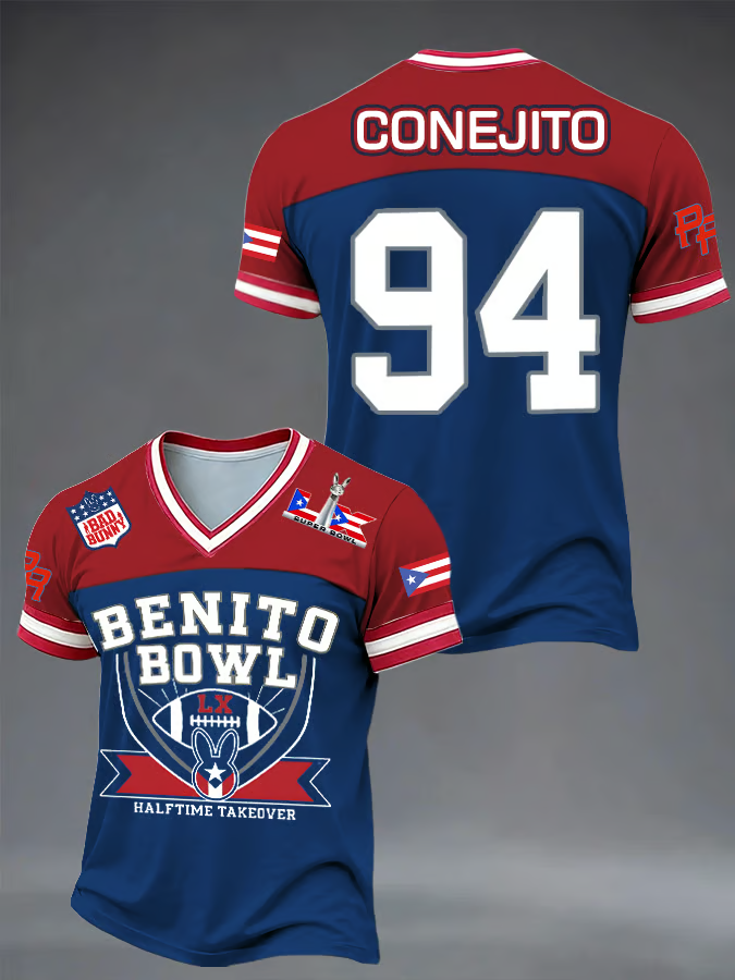 Benito 94 LX Half Time Show Shirt, Bad Bunny Football Tee With Puerto Rico Flag Bad Bunny Gift