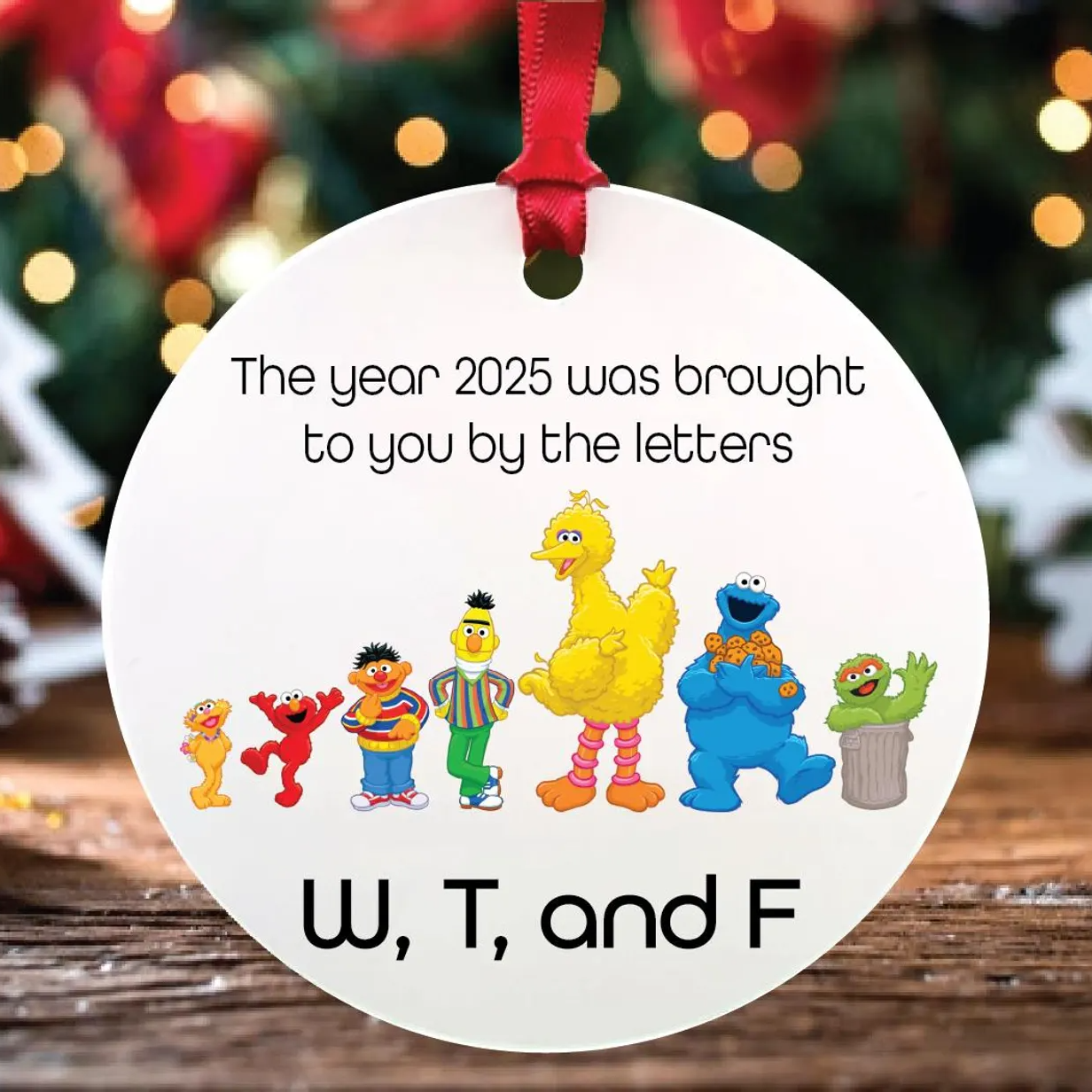 Funny WTF 2025 Ornament, Decorative Ornament, Ceramic Ornament, Holiday Gifts, Christmas Ornament