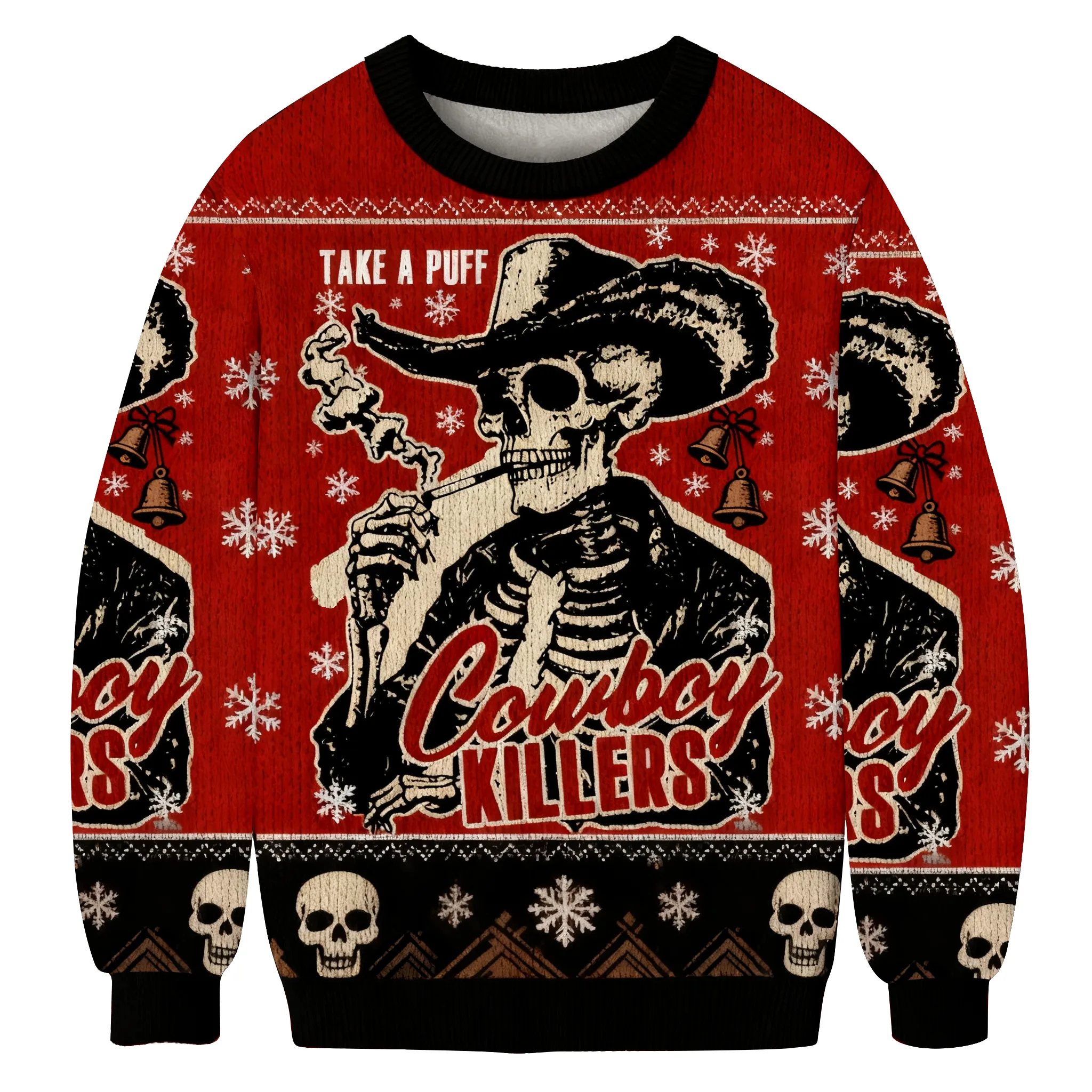 Take A Puff Cowboy Killers Funny Ugly Sweater, Ugly Xmas Sweater, Christmas Ugly Sweatshirt