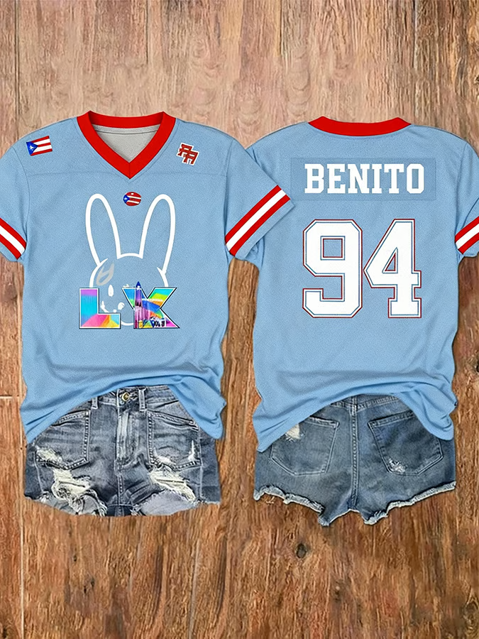 SuperBowl Bad Bunny HalfTime Football Puerto Rico Flag Shirt, Bad Bunny Gift Jersey Football Shirt