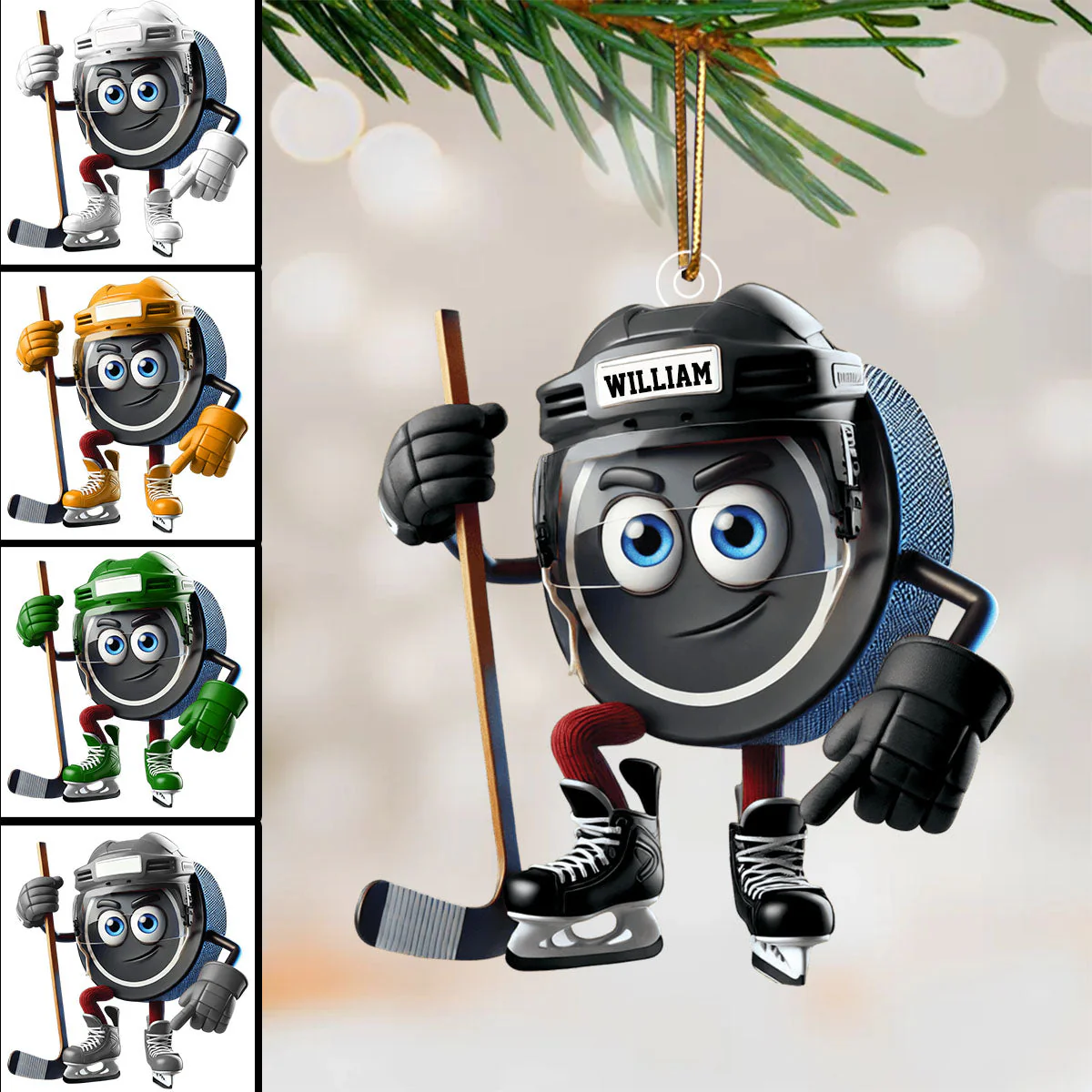 Ice Hockey Personalized Color And Name Personalized Christmas Gift, Gifts For Ice Hockey Players