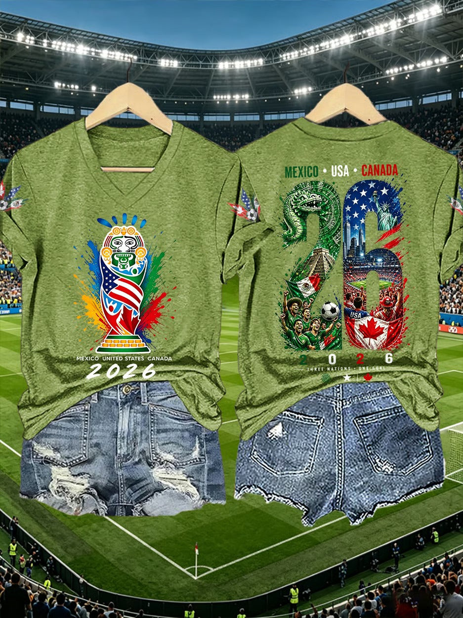 2026 North America Trophy Green Shirt, American Soccer Stadium Gifts, Unisex Gameday T-Shirts