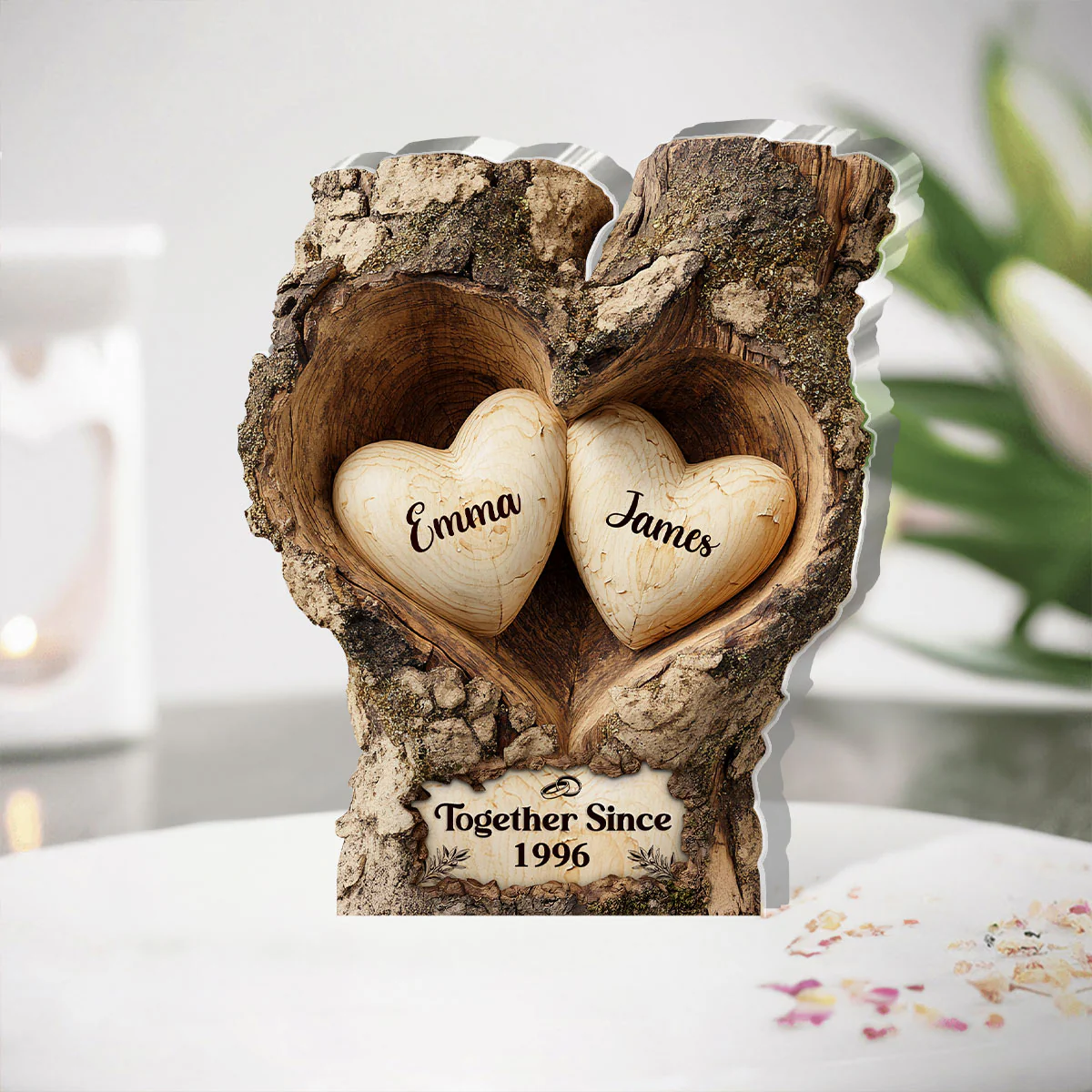 Together Since Couple Heart Acrylic Plaque, Personalized Valentines Gift, Couple Anniversary Gift