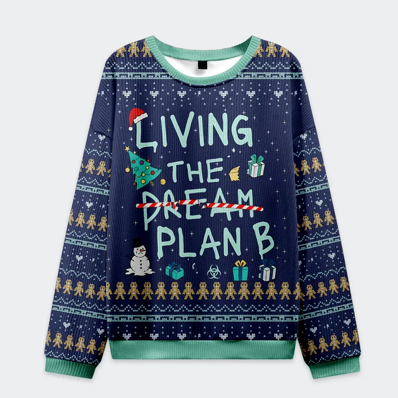 Implement Plan B Funny Ugly Sweater, Ugly Xmas Sweater, Christmas Ugly Sweatshirt