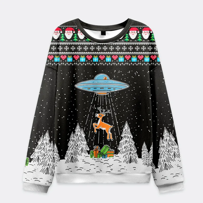 Alien Christmas Abduction Funny Ugly Sweater, Ugly Xmas Sweater, Christmas Ugly Sweatshirt