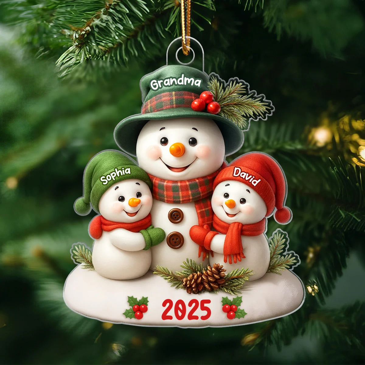 Snowman Christmas Ornaments, Christmas Tree Decorations, Personalized Christmas Ornaments