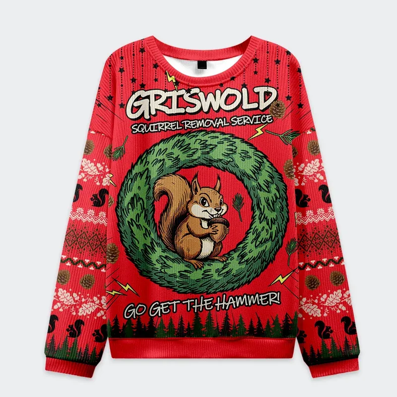 Squirrel Removal Service Funny Ugly Sweater, Ugly Xmas Sweater, Christmas Ugly Sweatshirt