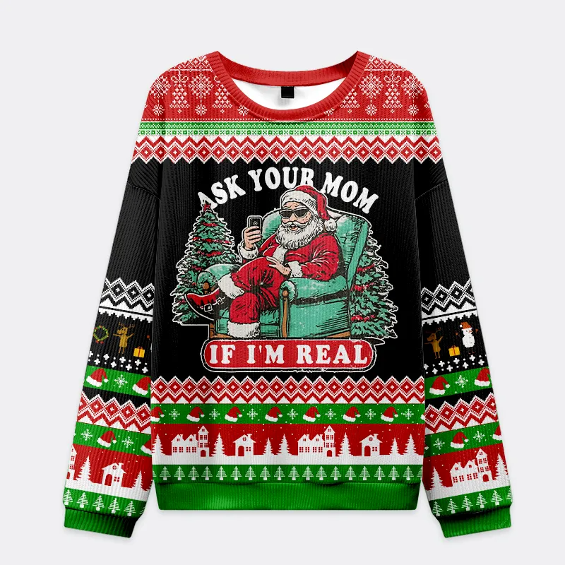 Santa's Not Fake News Funny Ugly Sweater, Ugly Xmas Sweater, Christmas Ugly Sweatshirt
