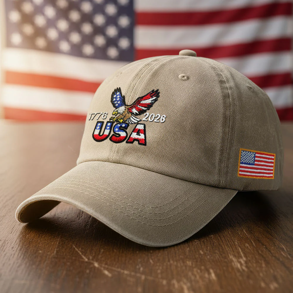 1776-2026 USA Eagle American Flag Print Hat, 250th Anniversary Patriot Hat, Classic Cap
