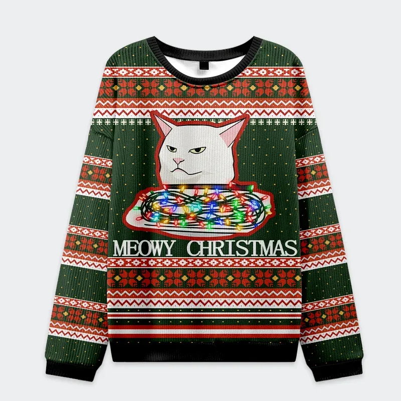 Stop Eating The Tinsel Cat Funny Ugly Sweater, Ugly Xmas Sweater, Christmas Ugly Sweatshirt