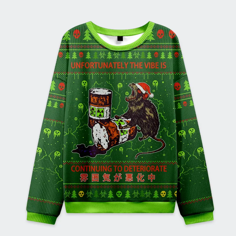 The Vibe Is Continuing To Deteriorate Funny Ugly Sweater, Ugly Xmas Sweater, Christmas Ugly Sweatshirt