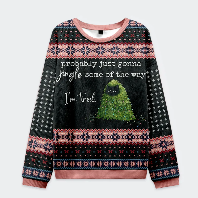 Tired Kitsmas Tree Funny Ugly Sweater, Ugly Xmas Sweater, Christmas Ugly Sweatshirt