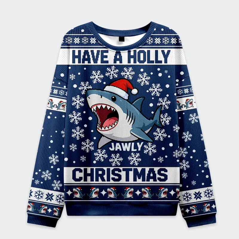 Christmas Shark Funny Ugly Sweater, Ugly Xmas Sweater, Christmas Ugly Sweatshirt