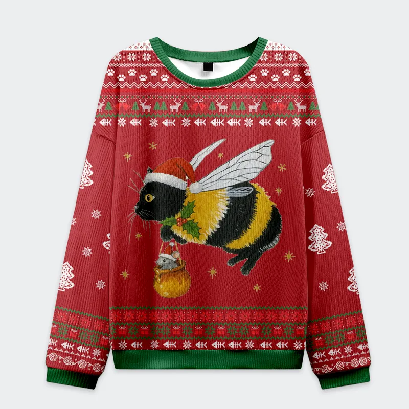 Catbee Funny Ugly Sweater, Ugly Xmas Sweater, Christmas Ugly Sweatshirt