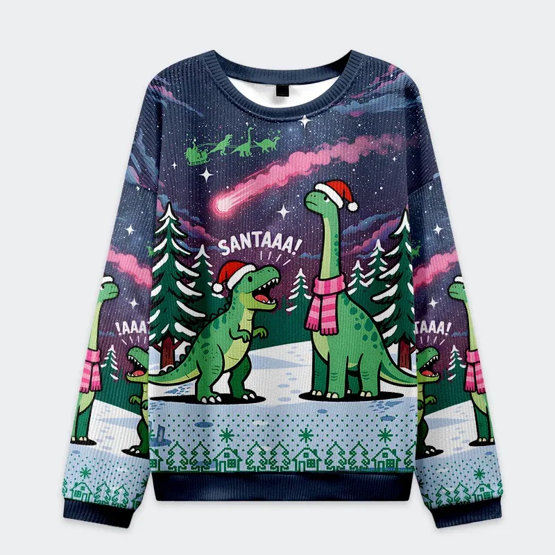 Dinosaur Era Funny Ugly Sweater, Ugly Xmas Sweater, Christmas Ugly Sweatshirt