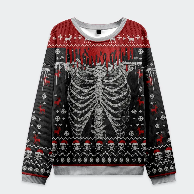 Deadly Festive Vibes Funny Ugly Sweater, Ugly Xmas Sweater, Christmas Ugly Sweatshirt