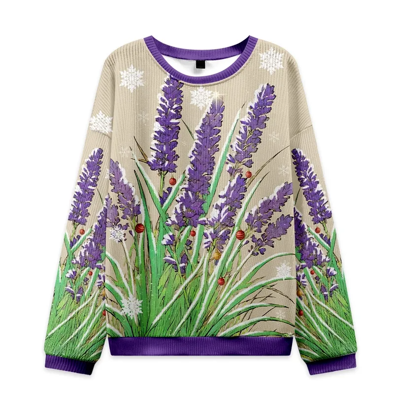 Japanese Lavender Funny Ugly Sweater, Ugly Xmas Sweater, Christmas Ugly Sweatshirt
