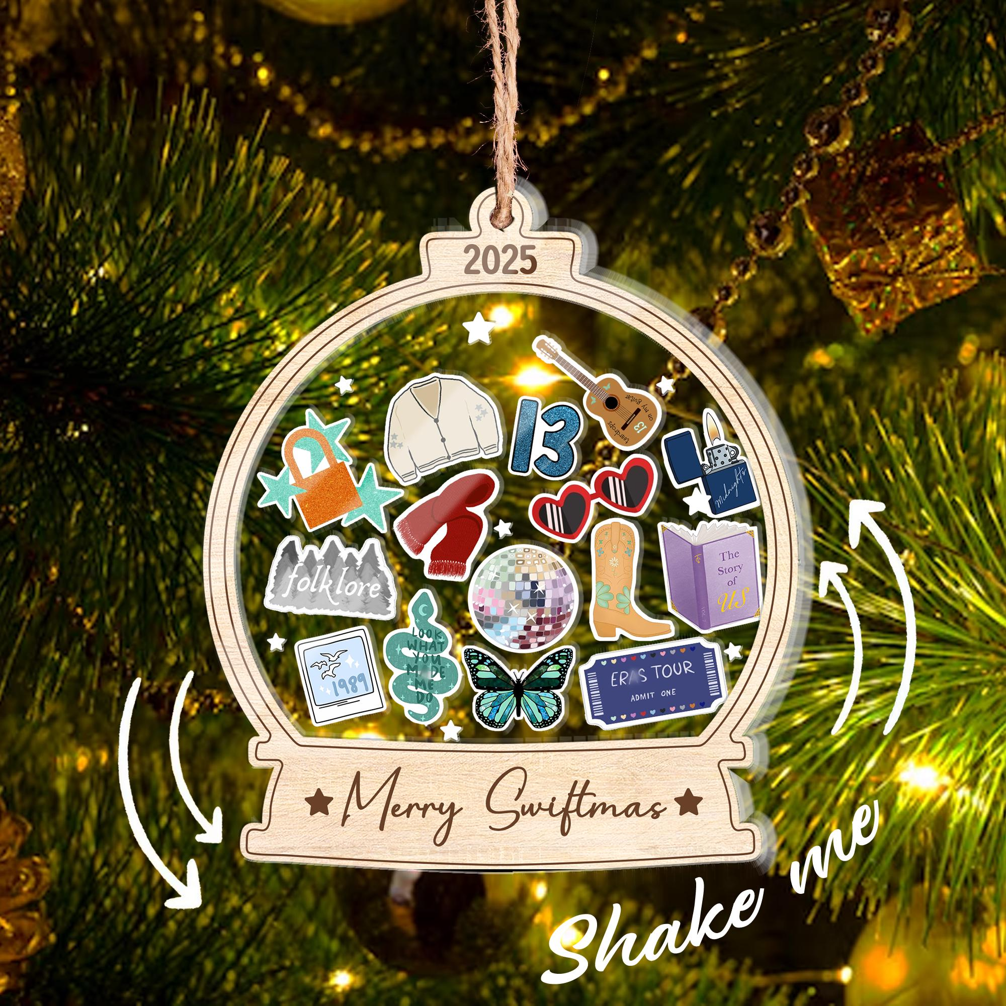 Showgirl Era Music Tour Shaker Ornament, Music Holiday Presents For Music Lovers, Album Music Xmas Decor