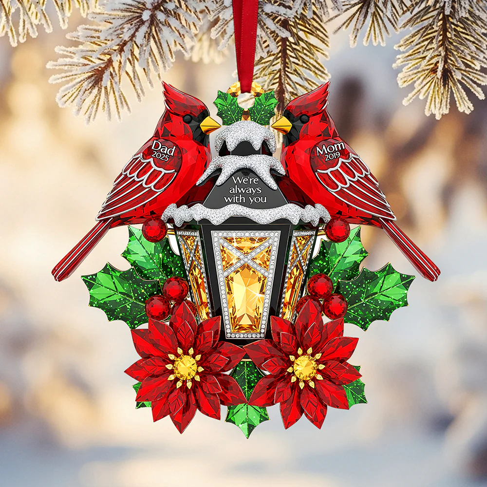 Cardinal Memorial Ornament, Remembrance Gift For Loss Of Mother, Personalized Memorial Gifts