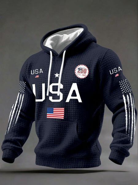極美品⭐︎DeuxiemeClasse×AMERICANA HOODIEGOWN USA 250th Anniversary Hoodie, Independence Day Apparel, Navy