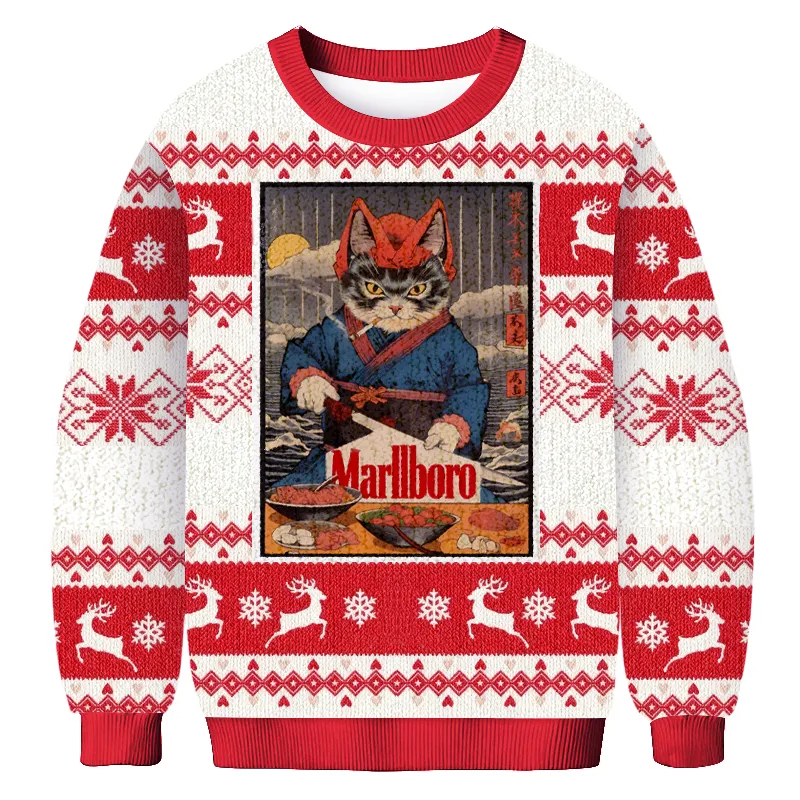 Marllboro Funny Ugly Sweater, Ugly Xmas Sweater, Christmas Ugly Sweatshirt