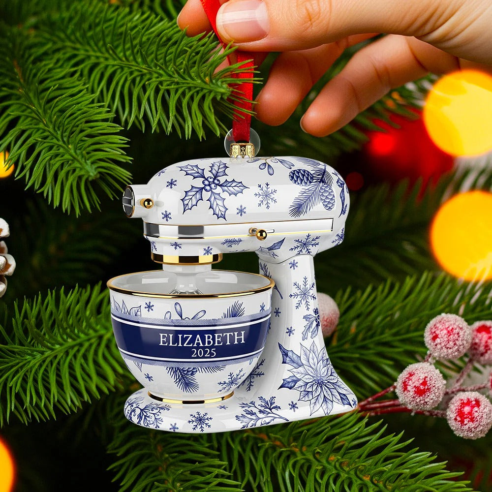 Baking Mixer Acrylic Ornament, Custom Name Gift For Baking Lover, Christmas Presents For Bakers