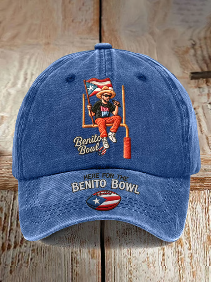 Benito Bowl The Big Game Cap, Puerto Rico Flag Printed Hat Benito Bowl 2026 Baseball Hat Cap