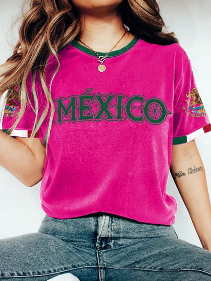 Mexican Aztec Soccer V-neck Shirt, Half Time Show Gameday Shirts, Womens Soccer Shirts