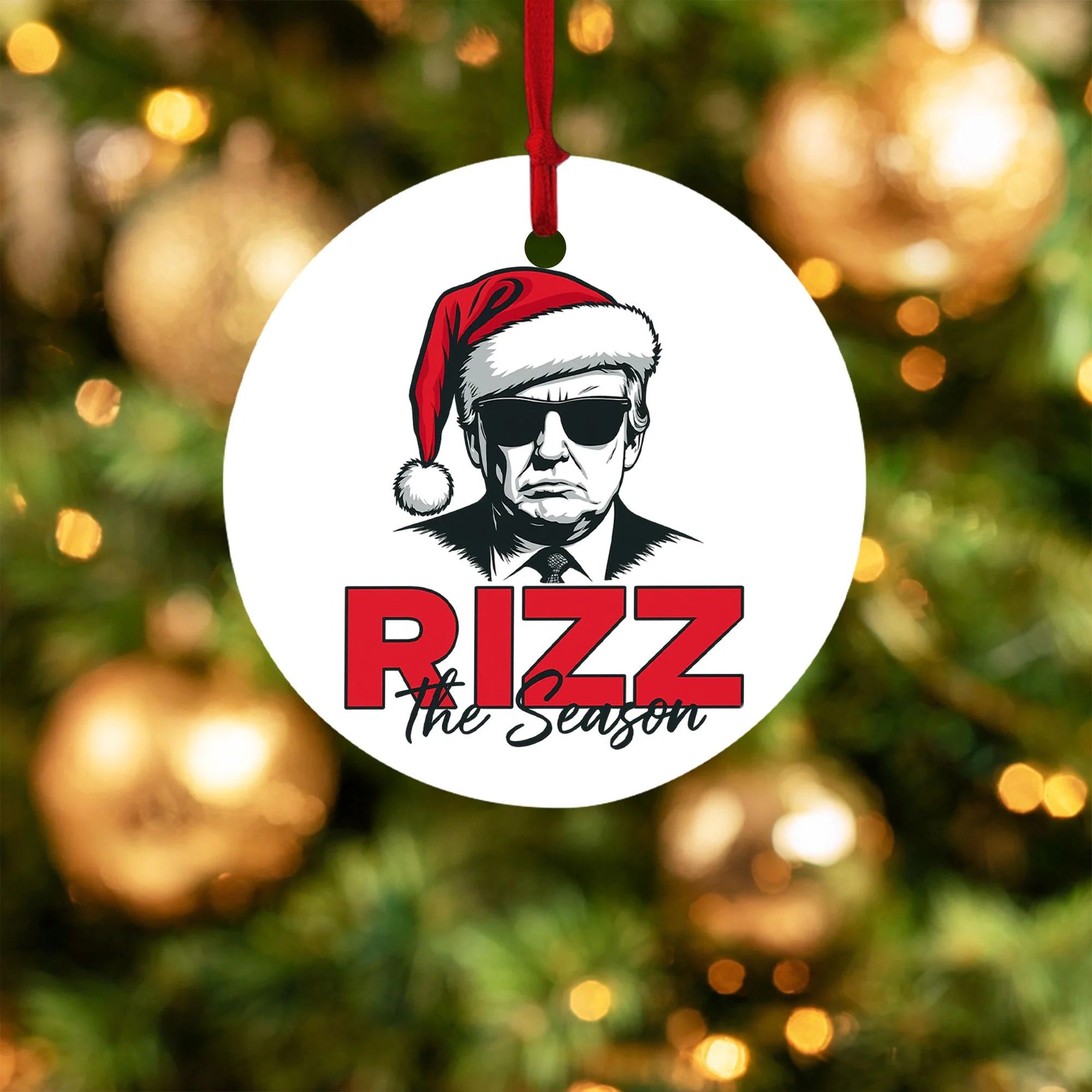 Rizz The Season Christmas Ornament, Christmas Ceramic Ornament, Holiday Gift, Christmas Decor