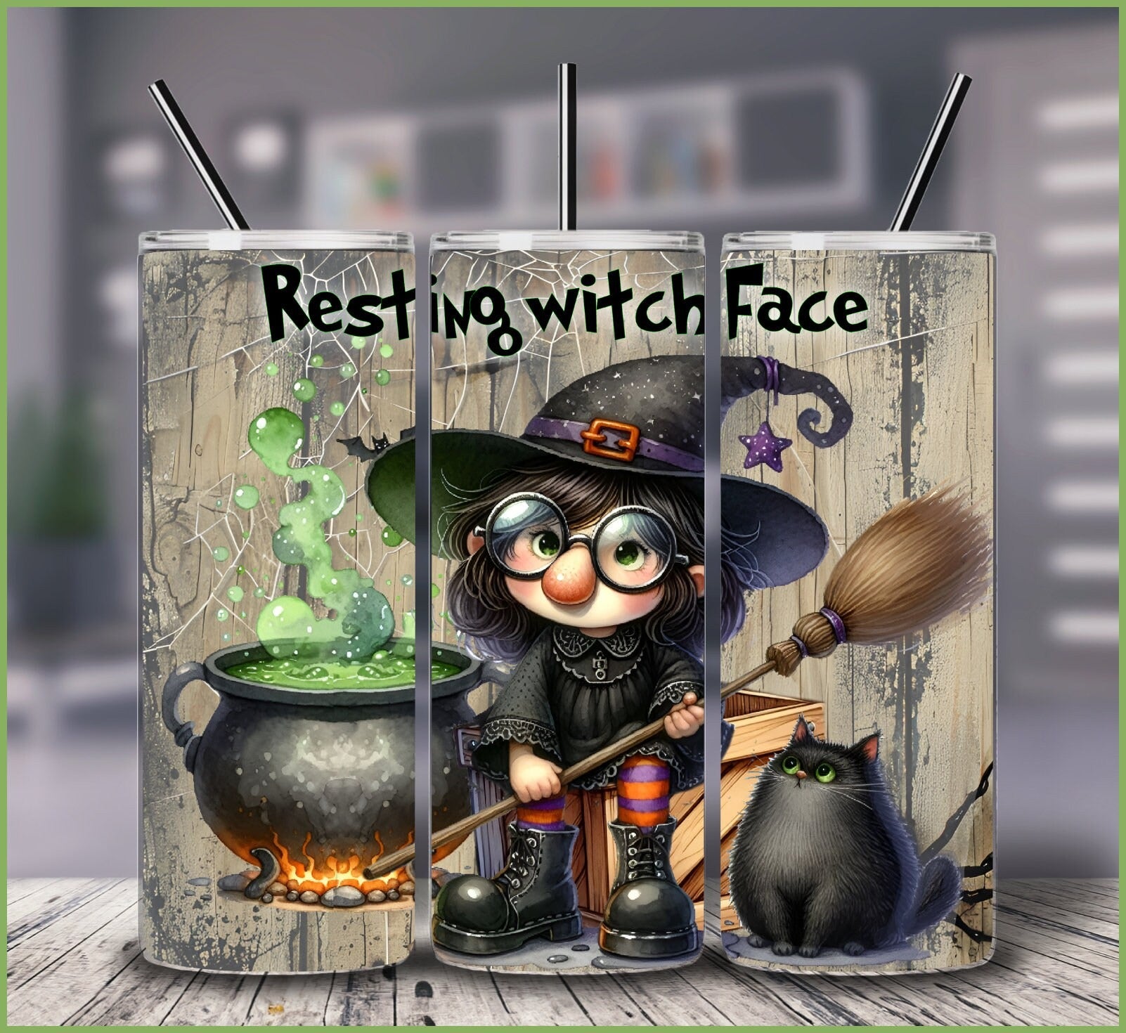 Resting Witch Face 20oz 30oz Tumbler, Cute Witchy Tumbler, Halloween Gifts