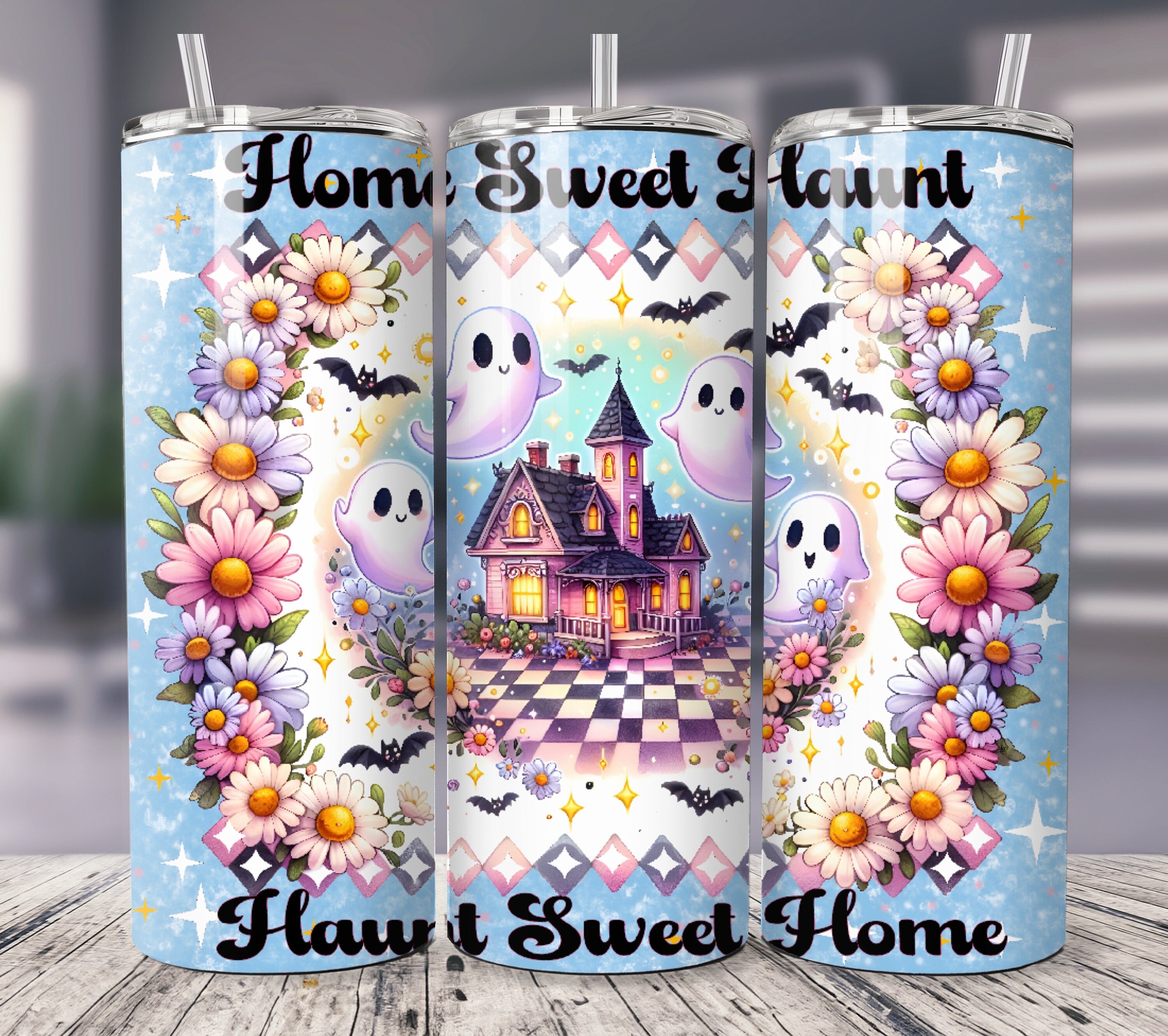 Pastel Baby Boo Halloween 20oz 30oz Tumbler, Halloween Ghosts Tumbler, Halloween Gifts