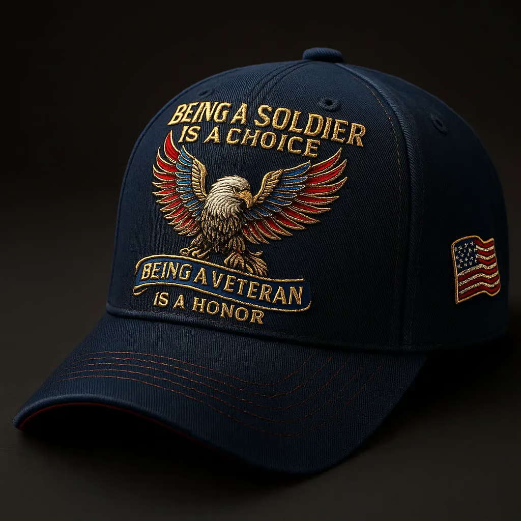 Being a Soldier, Being a Veteran Printed Hat, Patriotic Hat, Classic Cap