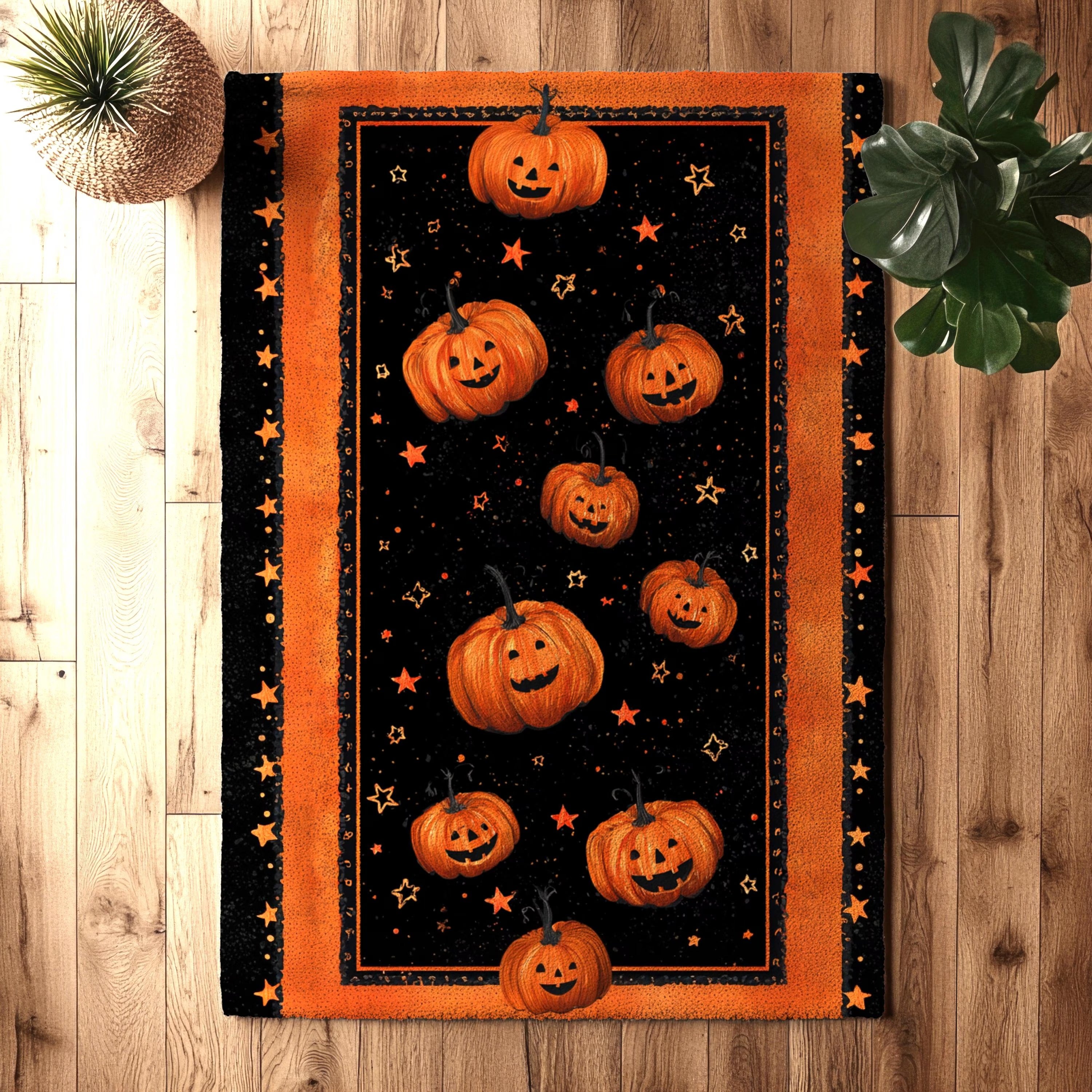 Ghost And Pumpkin Rug, Decorative Rug, Big Rugs For Living Room, Living Room Rug, Halloween Gifts