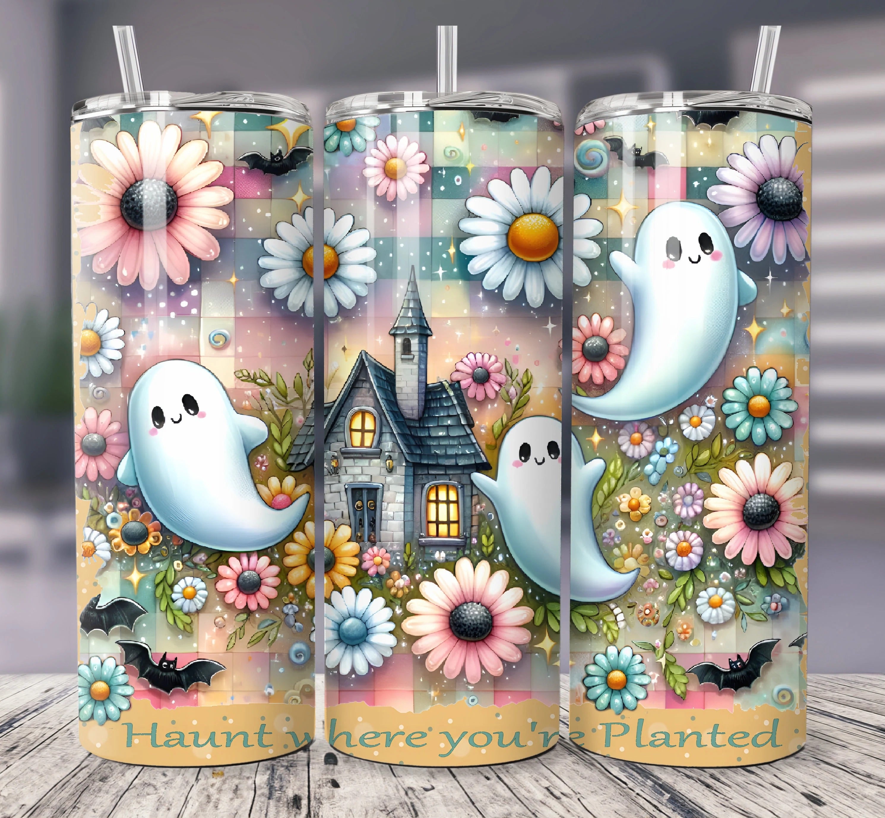 Cute Spooky 20oz 30oz Tumbler, Baby Boo Halloween Tumbler, Halloween Gifts