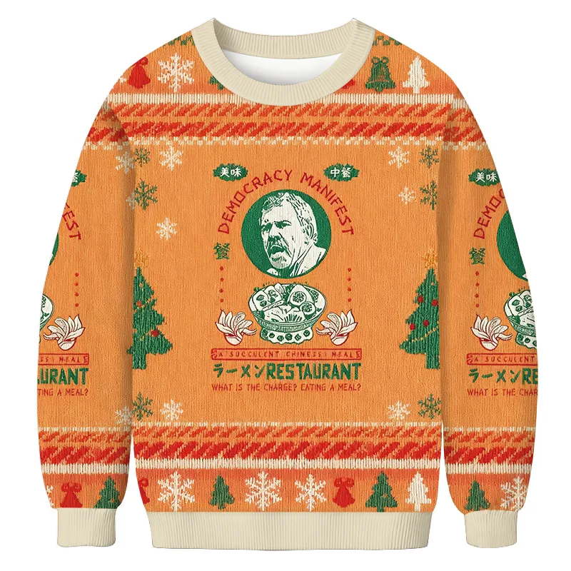 Delicious Chinese Food Vintage Christmas Sweater, Ugly Xmas Sweater, Christmas Ugly Sweatshirt