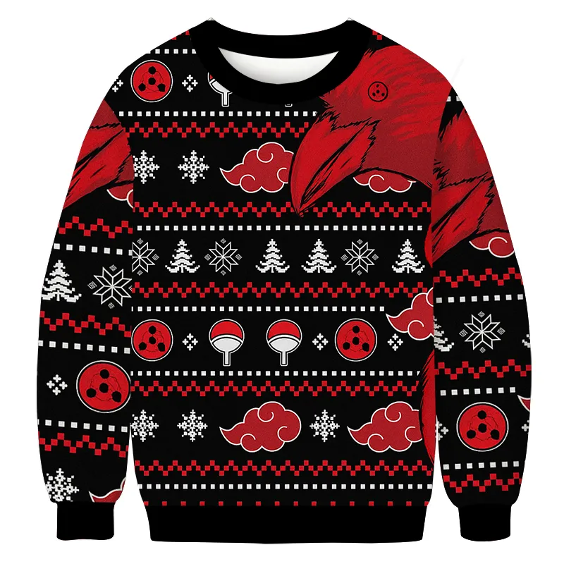 Akatsuki Itachi Symbolic Crows Vintage Christmas Sweater, Ugly Xmas Sweater, Christmas Ugly Sweatshirt