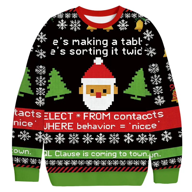 Sql Clause Is Coming to Town Vintage Christmas Sweater, Ugly Xmas Sweater, Christmas Ugly Sweatshirt