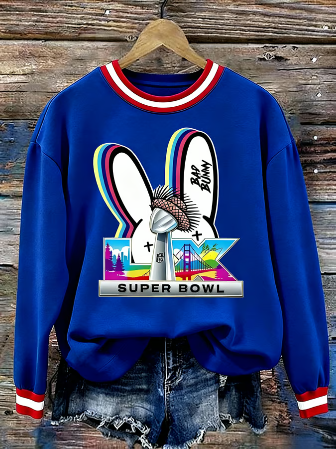 The Big Game Football Music Lover Printed Shirt, Bad Bunny Gift Jersey Football Shirt