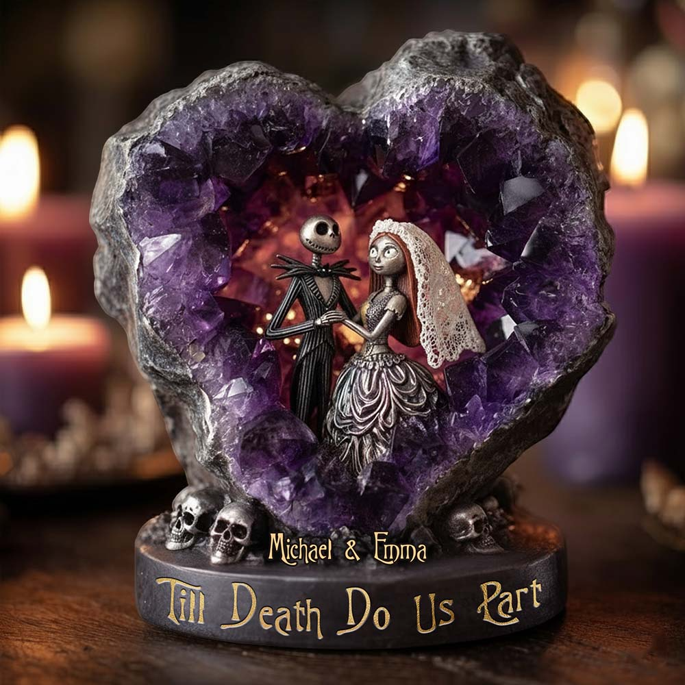 Till Death Do Us Part Nightmare Couple Acrylic Plaque, Personalized Acrylic Plaque, Couple Christmas Gift, Wedding Gift