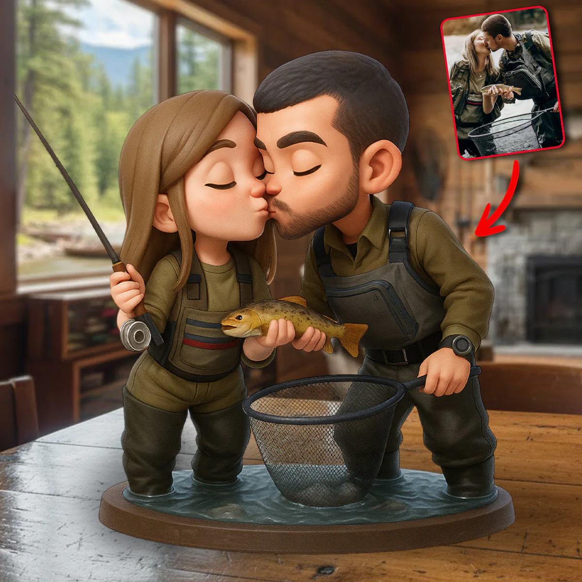 Couple Fishing Acrylic Plaque, Personalized Acrylic Plaque, Valentine Fishing Unique Gift For Couple