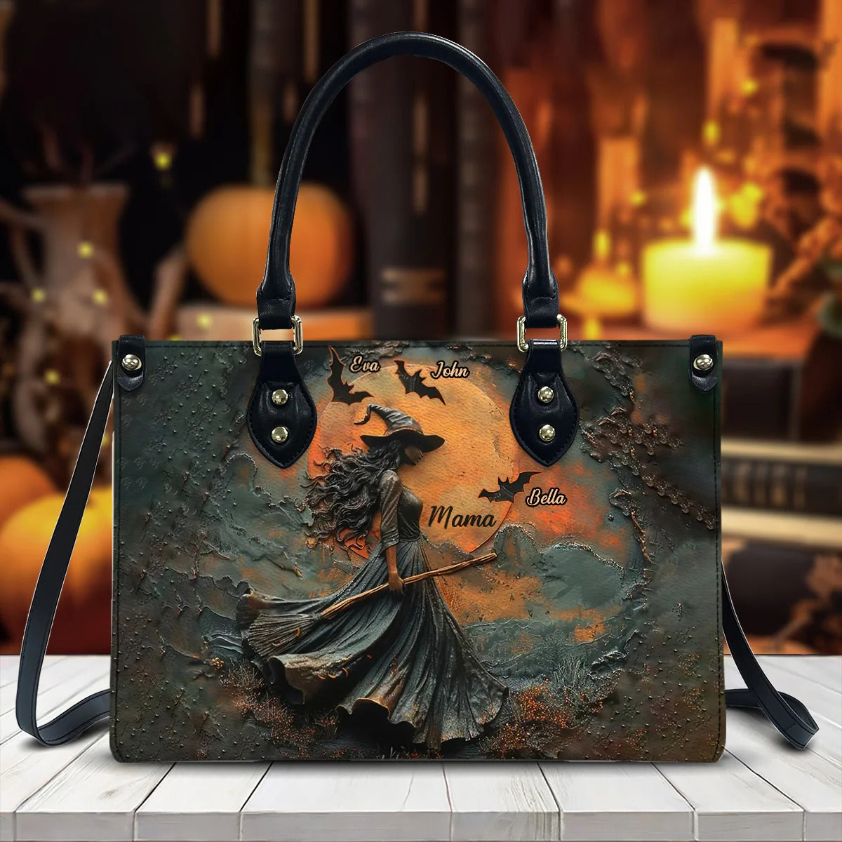 Beautiful Witch - Personalized Witch Leather Handbag - Boho Handbag - Leather Shoulder Bag