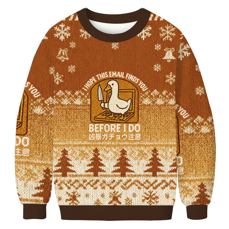 I Hope This Email Finds You Goose With A Knife Vintage Christmas Sweat ...