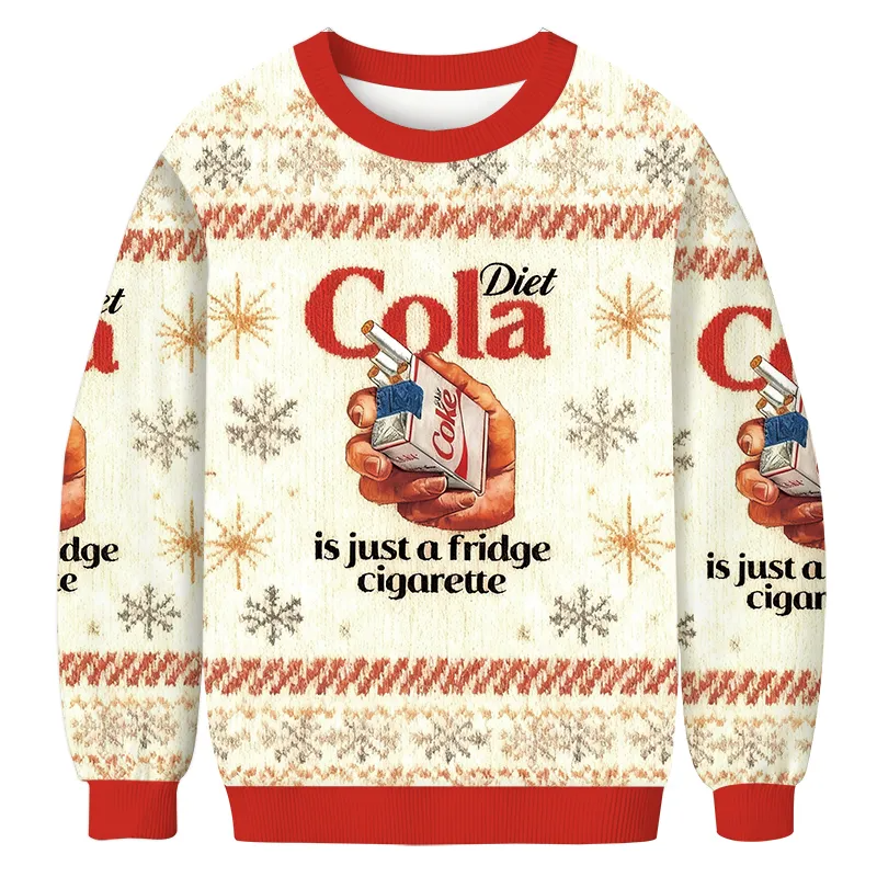 Diet Coke Is Just A Fridge Cigarette Vintage Ugly Sweater, Ugly Xmas Sweater, Christmas Ugly Sweatshirt