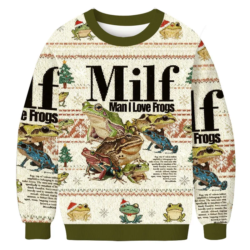 MILF Man I Love Frogs Meme Ugly Sweater, Funny Ugly Christmas Sweater, Christmas Ugly Sweatshirt