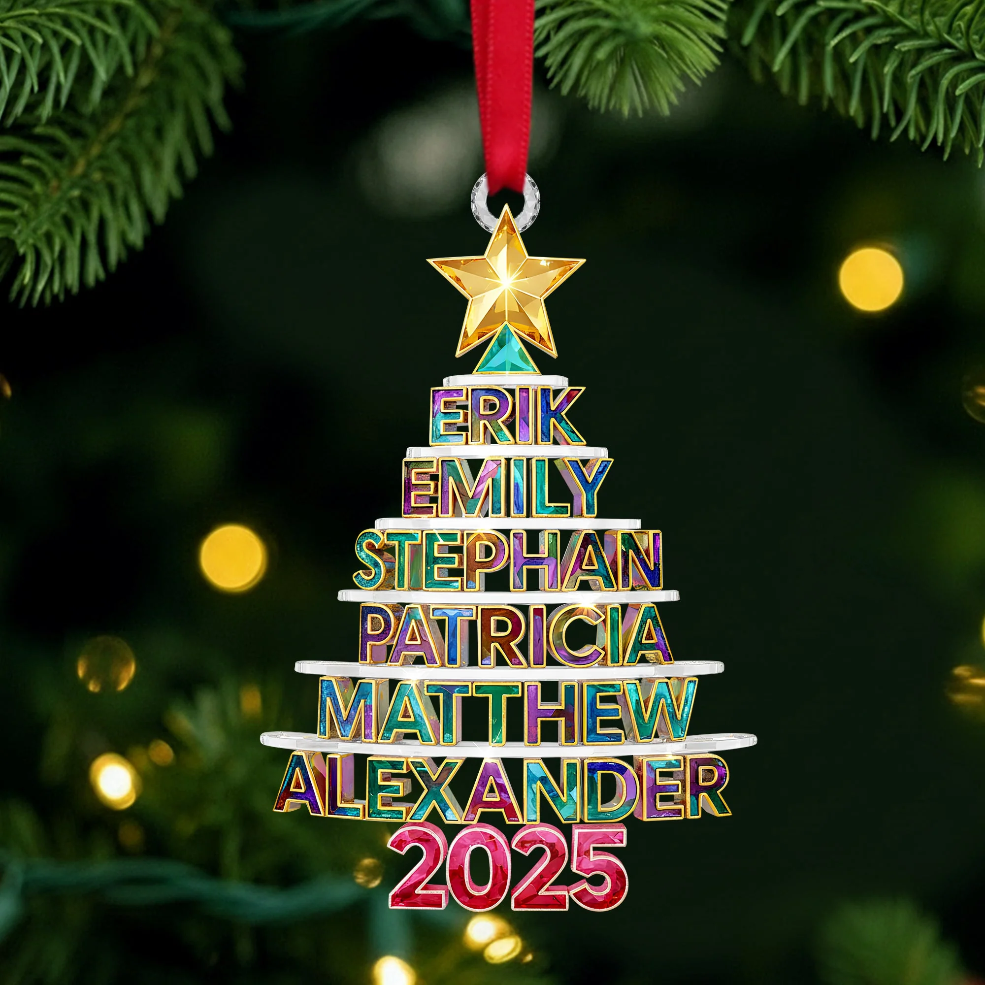 Christmas Ornaments With Family Names, Personalized Gifts For Family, Custom Christmas Ornaments