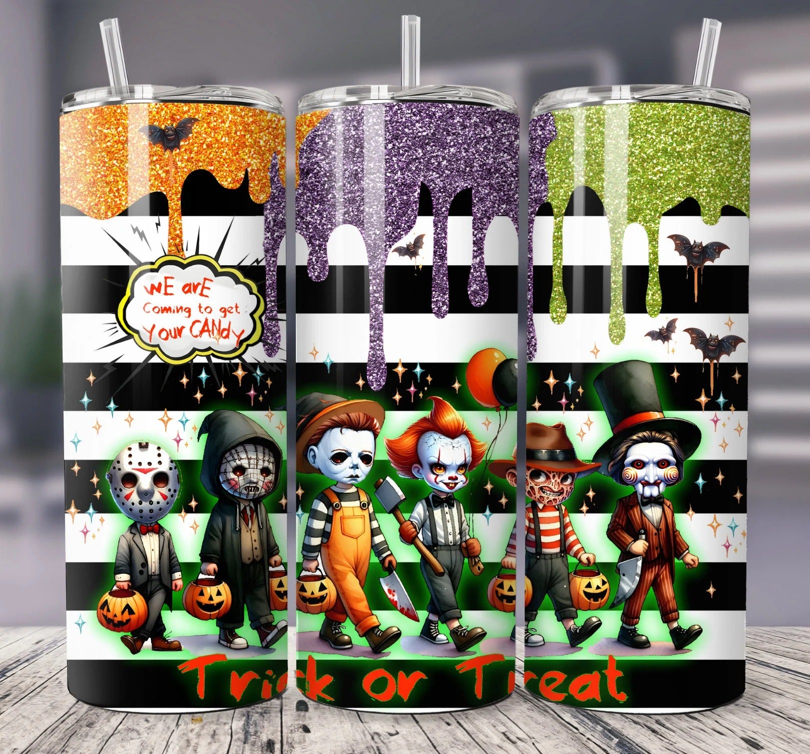 Killer Movie Friends 20oz 30oz Tumbler, Trick or Treat Funny Horror Killers, Halloween Gifts