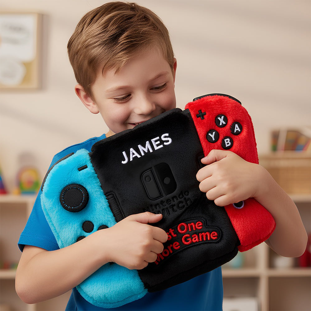 Video Game Console Handheld Games Custom Shaped Pillow, Gifts For Gamer Boyfriend, Valentines Couple Gift