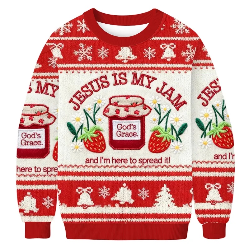 Jesus Is My Jam And I'm Here To Spread It Ugly Sweater, Funny Christmas Ugly Sweatshirt, Xmas Ugly Sweater, Christian Gifts