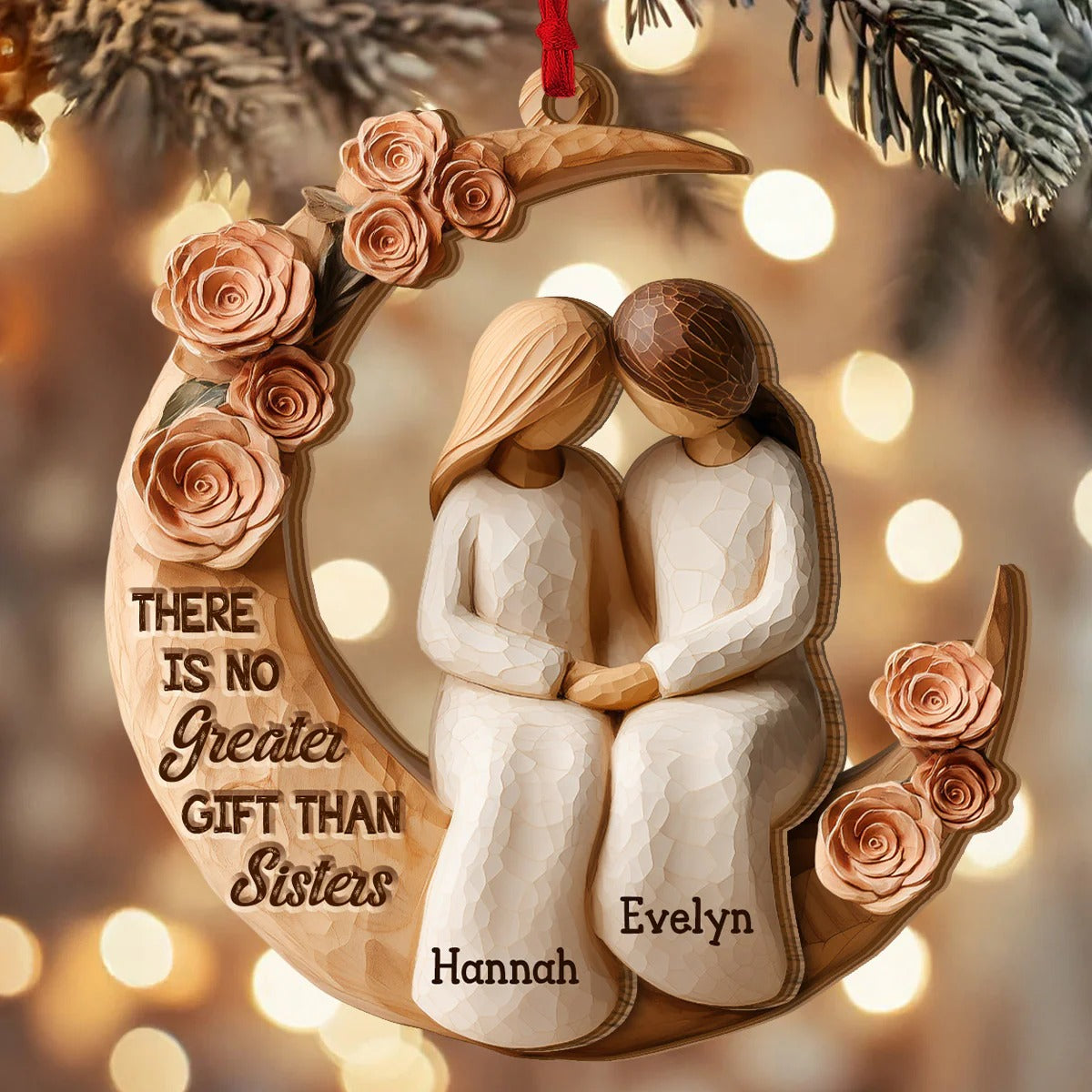 There Is No Greater Gift Than Sisters Custom Ornament, Family Ornament, Sisters Christmas Gift